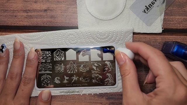 ?Лёгкий морской дизайн ногтей обычными лаками ??? Стемпинг с пластиной от Swanky Stamping