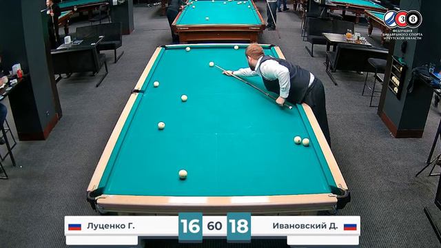 Финал - Луценко Г. - Ивановский Д. - Чемпионат г. Иркутска по бильярду смотреть онлайн