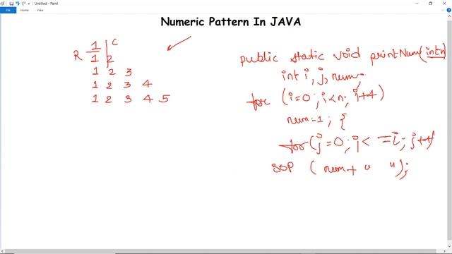 Number Pattern Program in Java смотреть онлайн
