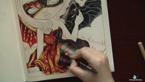 Speedcoloring. Pipistrello from 'Jasmine Becket-Griffith book
