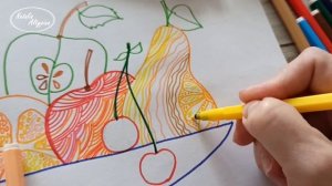 Натюрморт с фруктами. Рисуем натюрморт. Графика