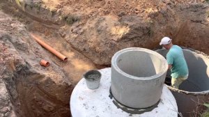 Из выгребной ямы в переливной септик из бетонных колец за 4 часа.