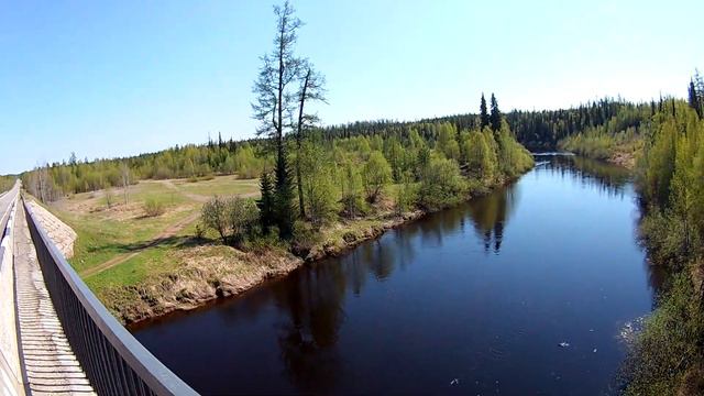 Поездка в деревню,мост,река и рыбалка. деревня