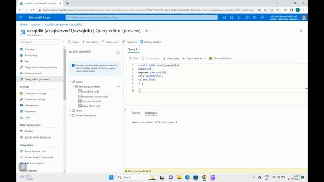 Azure sql Basic Queries with examples for beginners - cloud Computing Tutorials