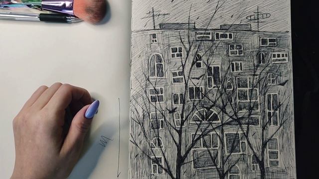 Рисунок ручкой. Что получилось в итоге.