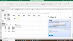 Present Value (PV) of different cash flows on Excel