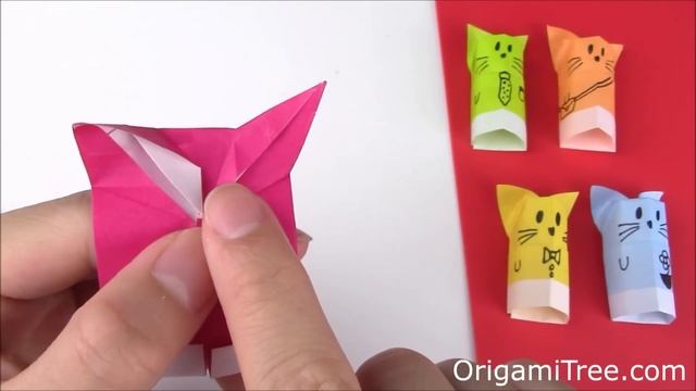 Back To School Craft - Origami Cat Pencil Topper - Origami Finger Puppet  - Cat Paper Crafts