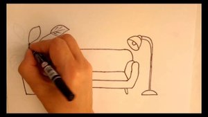 How to draw a sofa. Как нарисовать диван.
