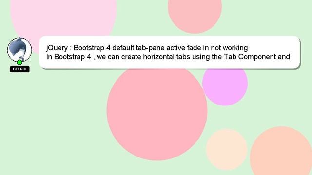 jQuery : Bootstrap 4 default tab-pane active fade in not working смотреть онлайн