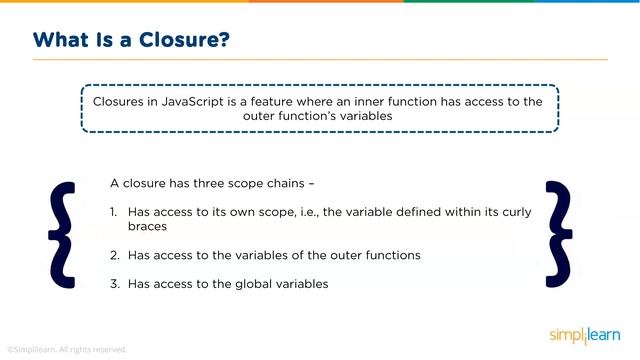 Closures in JavaScript | Closures Tutorial | JavaScript Tutorial For Beginners | Simplilearn