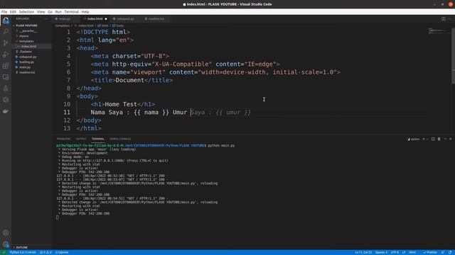 Belajar Flask Python #7 | Render HTML | Tutorial Membuat Website Dengan Python смотреть онлайн