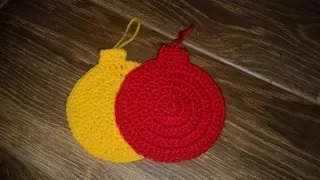 Елочная игрушка крючком. Новогодний шар.