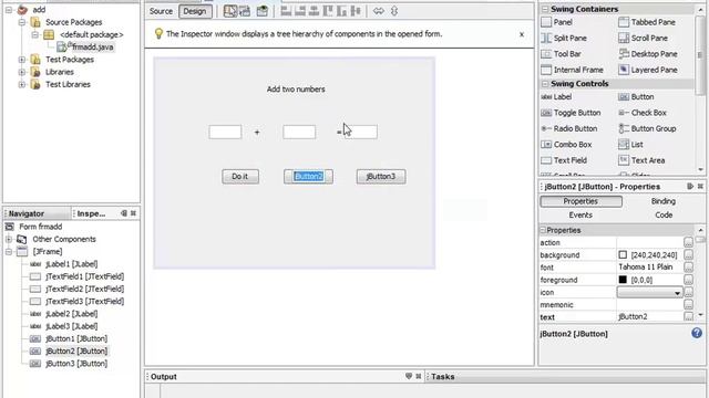 Add two numbers : A simple java program using NetBean IDE смотреть онлайн