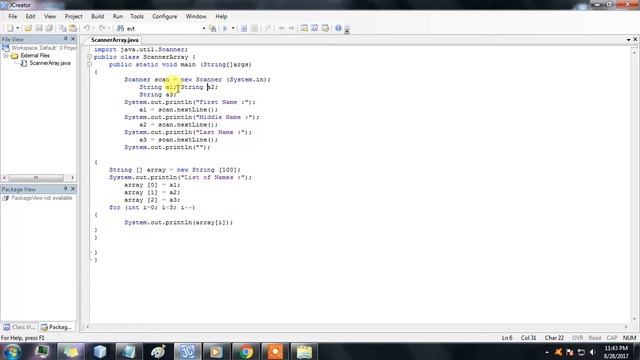 Array + Scanner + String [ JAVA Example ]