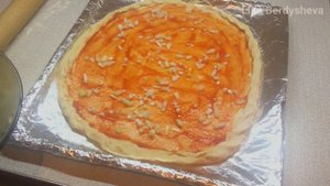 Домашняя пицца с фаршем в духовке