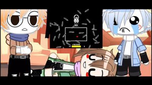 Bad Time Trio reacts to Bad Time Trio No hit ||| Rus/Eng ||| Реакция Бэд Тайм Трио ||| Gacha Club