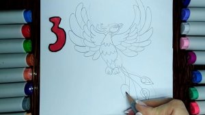 Как легко поэтапно нарисовать Жар-птицу ребенку. Простые уроки рисования для детей