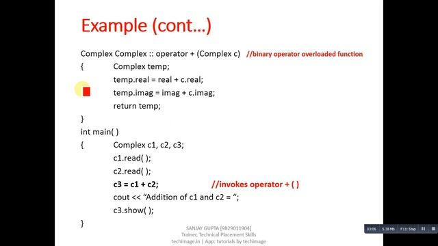 24 C++ Binary Operator Overloading - Learn Programming by Sanjay Gupta