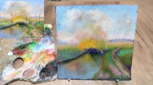 Этюд Весна,поля нарциссов.Etude Spring, fields of daffodils.