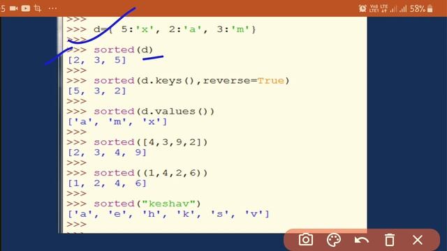 sorted() in dictationary смотреть онлайн