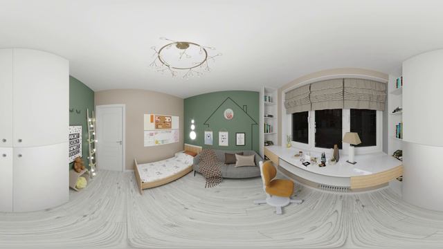 Детская в однокомнатной квартире - проект от студии "ВосИнтерьер" смотреть онлайн