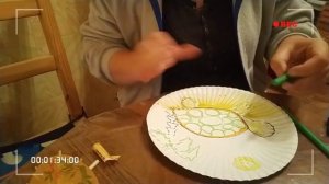 Мастер класс: Рисуем гуашью на бумажной тарелке, черепаха