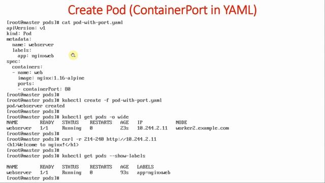 19 How to create Pod using YAML file with Container Port and Label Options? | What is ContainerPort