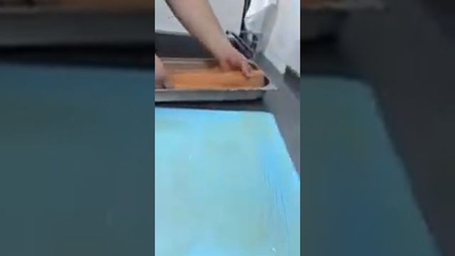 Павлик солит сёмгу.