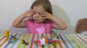 Лунтик Хелоу Китти Веселый юбилей Киндер сюрприз яйца игрушки распаковка Kinder