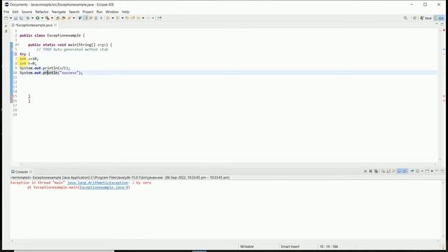 Exception handling in Java using try catch block | try catch flow | Java Interview Question | Tamil смотреть онлайн