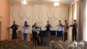 Violin Ensemble, Smolensk, Russia. K. Bom. Perpetuum Mobile.