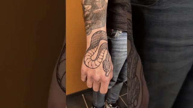 Full Snake design Hand Tattoo