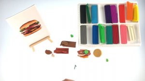 Делаем Бургер из пластилина. Игрушечная еда.