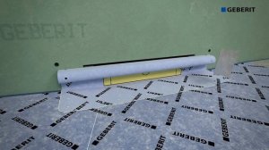 Установка панели для душевого трапа Geberit с уклоном в форме V. Душевой трап в стену