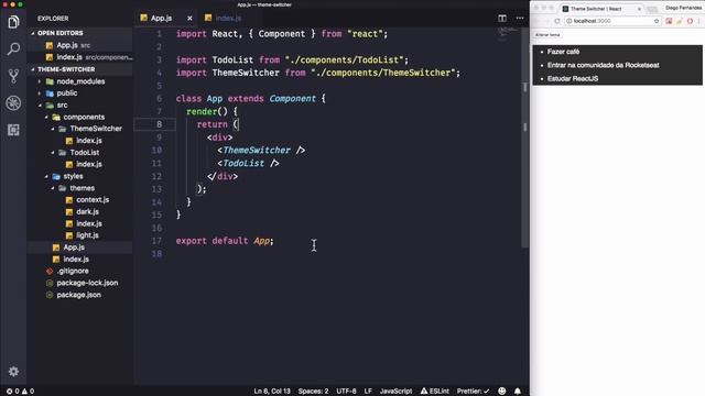 Theme Switcher com ReactJS e nova Context API | Diego Fernandes смотреть онлайн