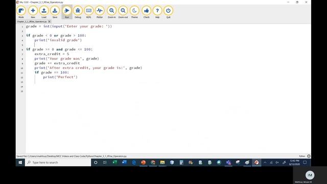 Python   Chapter 3   Class 1   If Else, Comparison and Logical Operators