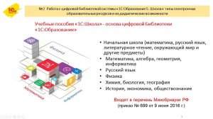 №2 Работа с цифровой библиотекой «1С:Образование 5. Школа»: типы электронных ресурсов и возможности