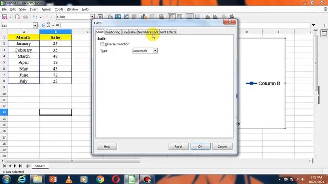 How to make a line graph in Libreoffice calc