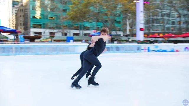 Oona BROWN & Gage BROWN Skate To @ImagineDragons In Bryant Park (2023 Senior Rhythm Dance)