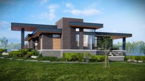 Одноэтажный загородный дом в современном стиле прерий на 300кв.м