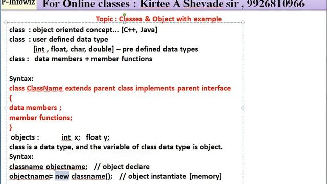 Classes and Objects in Java with example