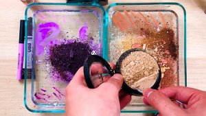 Purple vs Brown - Mixing Makeup Eyeshadow Into Slime Special Series #40 Satisfying Slime Video!