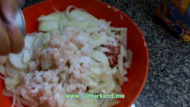 Манты Рецепт приготовления (www.samarkand.me) \ Meat Dumplings recipe How To (with English Subs) смотреть онлайн