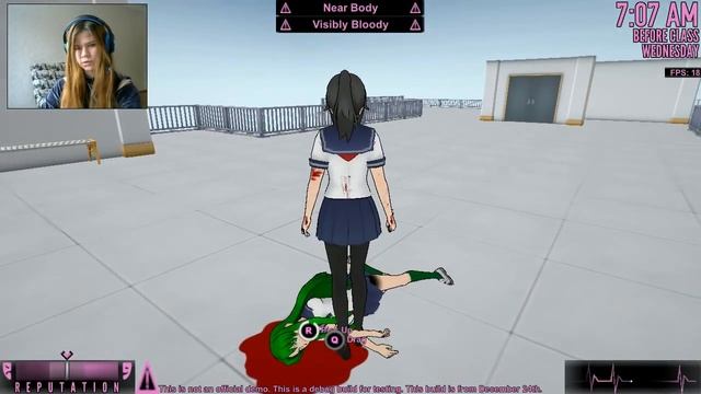 Остановила время в Яндере симулятор/Yandere Simulator баг смотреть онлайн