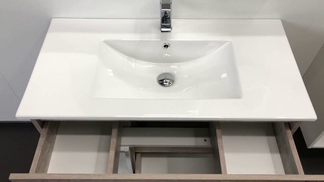 Тумба с раковиной Comforty Турин 90 4136271 подвесная Дуб бежевый смотреть онлайн