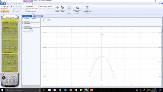 Microsoft Mathematics Tutorial: Graphing the sin(x), cos(x), and tan(x) Trigonometric Functions