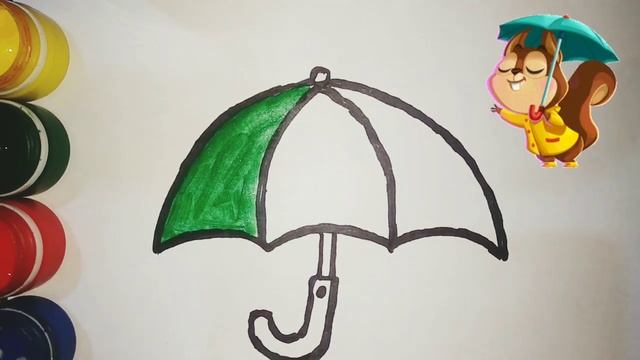 Drawing Umbrella ☔ for children | Рисование Зонтик для детей | Bolalar uchun Soyabon rasm chizish смотреть онлайн