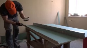 Изготовление заводского края ГКЛ (стык гипсокартона)