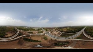 Панорама 360 градусов / дорожная развязка на 1041-ом км трассы М-5 Урал, у с. Красный Яр / Russia