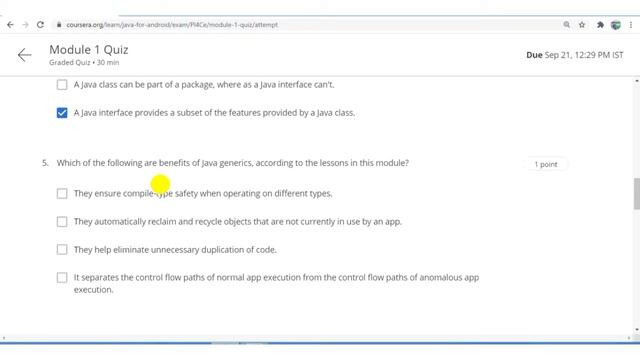 Coursera: Java For Android Week 1 Module 1 Quiz Answers | Java For Android Coursera Assignment By V